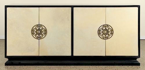 EBONIZED 4 DOOR SIDEBOARD MANNER OF