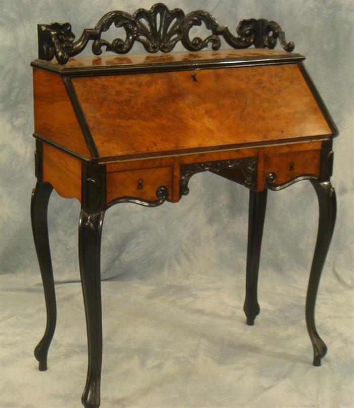 Ebonized and burled walnut ladies