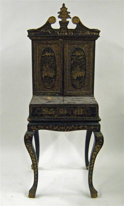 Ebonized and japanned lacquer