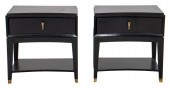 EBONIZED BEDSIDE OR END TABLES