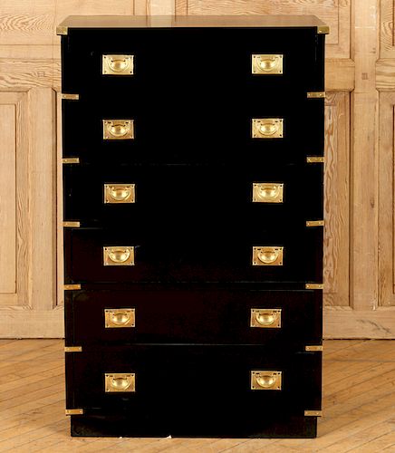 EBONIZED CAMPAIGN STYLE CHEST