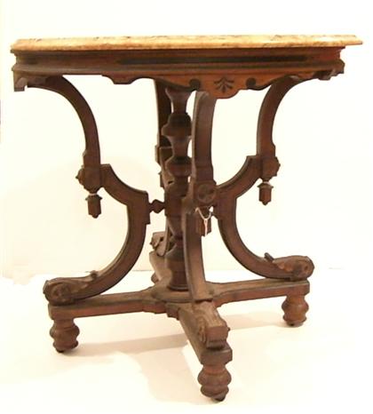 Ebonized Eastlake marble-top center