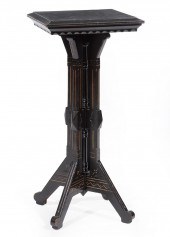 EBONIZED GILT-INCISED PEDESTAL