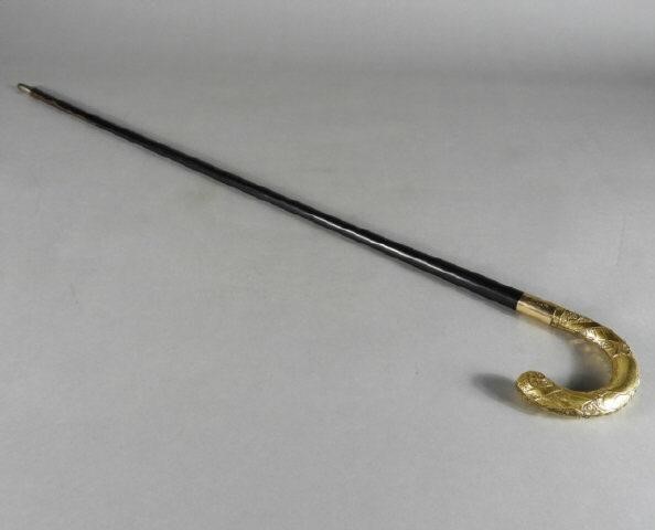 EBONIZED & GOLD WALKING CANEAn