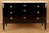 EBONIZED LOUIS XVI COMMODE MAR