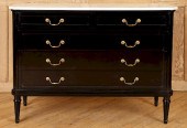 EBONIZED LOUIS XVI STYLE MARBL