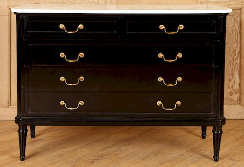 EBONIZED LOUIS XVI STYLE MARBLE TOP
