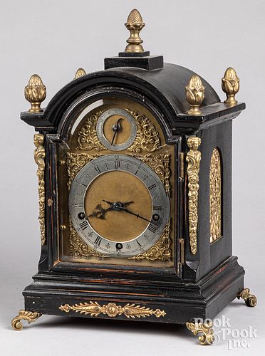 EBONIZED MANTEL CLOCK, CA.