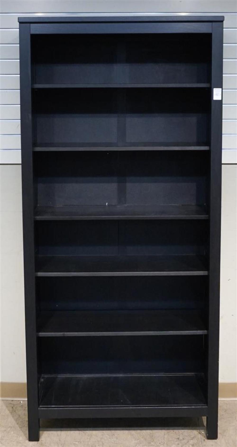 EBONIZED OPEN BOOKSHELF, HEIGHT: 78