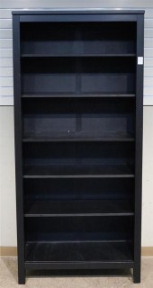 EBONIZED OPEN BOOKSHELF, HEIGH