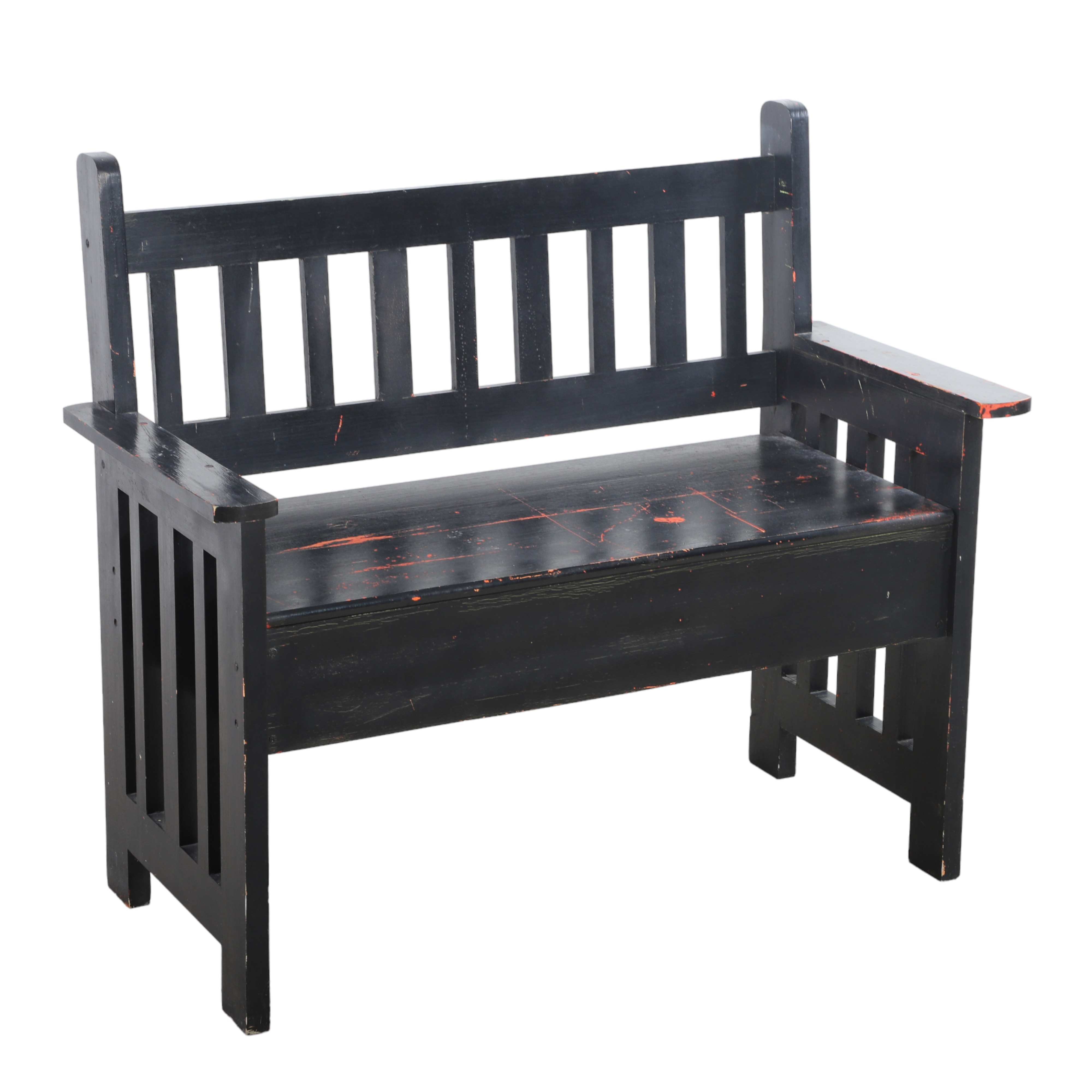 Ebonized painted slatted back