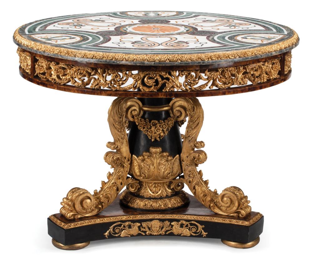EBONIZED, PARCEL GILT CENTER