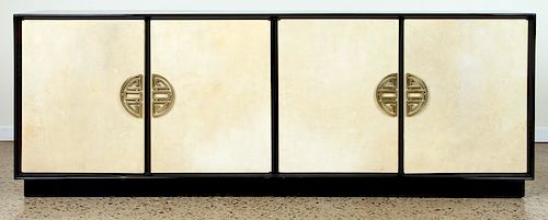 EBONIZED PARCHMENT CREDENZA
