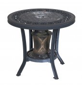 Ebonized pierced metal patio f