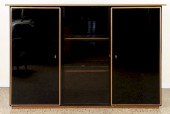 EBONIZED THREE DOOR CABINET BY