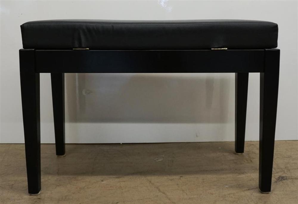 EBONIZED WOOD AND BLACK VINYL PIANO