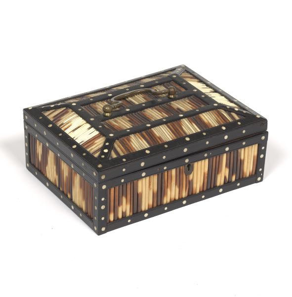 EBONIZED WOOD, BONE AND PORCUPINE