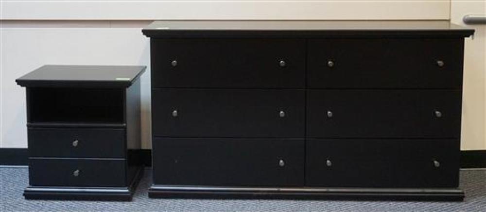 EBONIZED WOOD DOUBLE DRESSER AND
