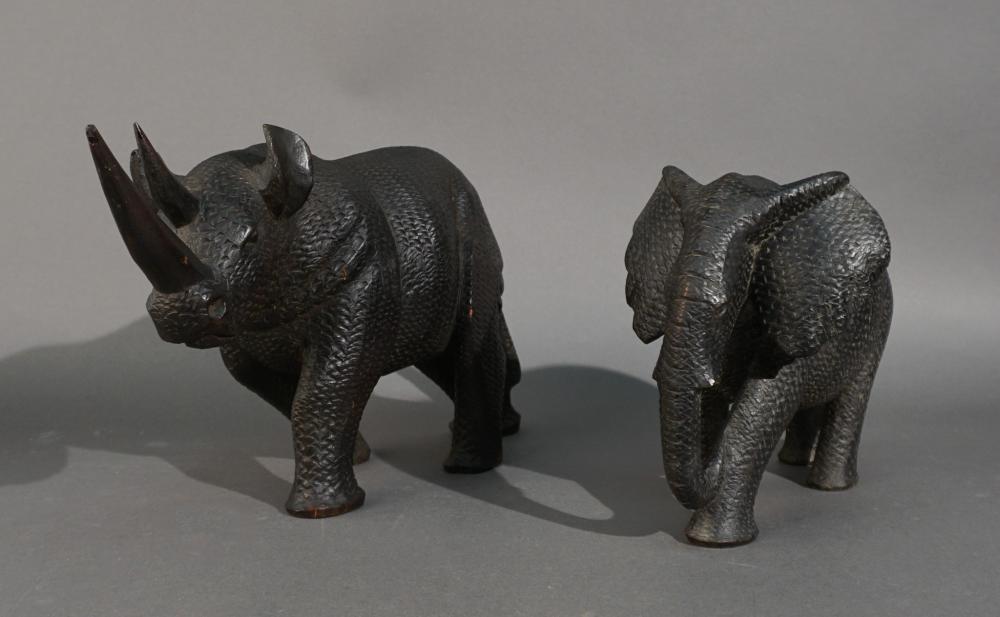 EBONIZED WOOD FIGURES OF AN