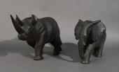 EBONIZED WOOD FIGURES OF AN EL