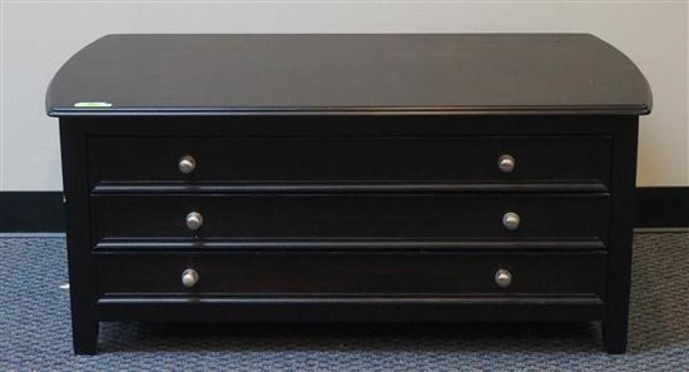 EBONIZED WOOD TELEVISION STAND,