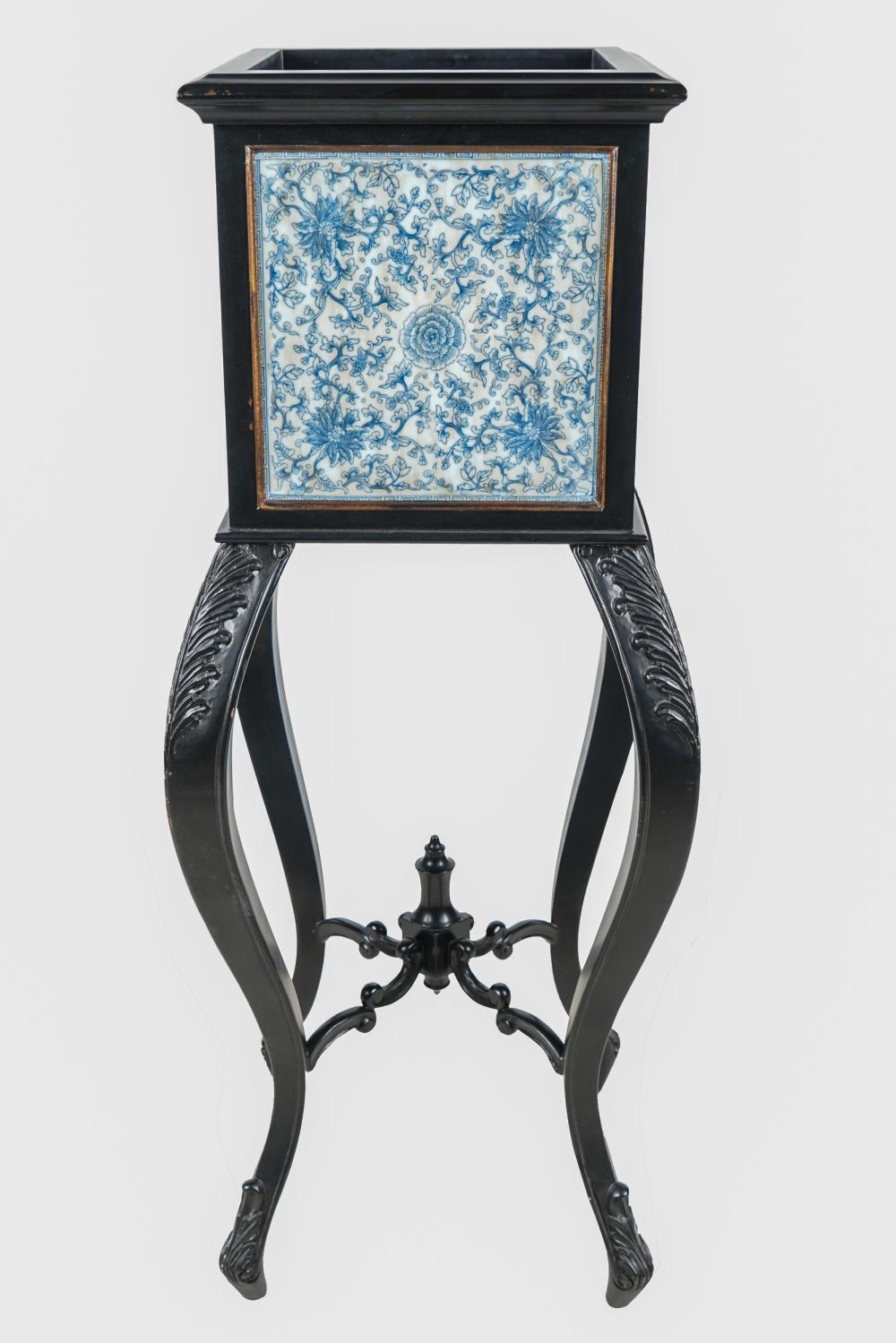 EBONY & CHINESE PORCELAIN