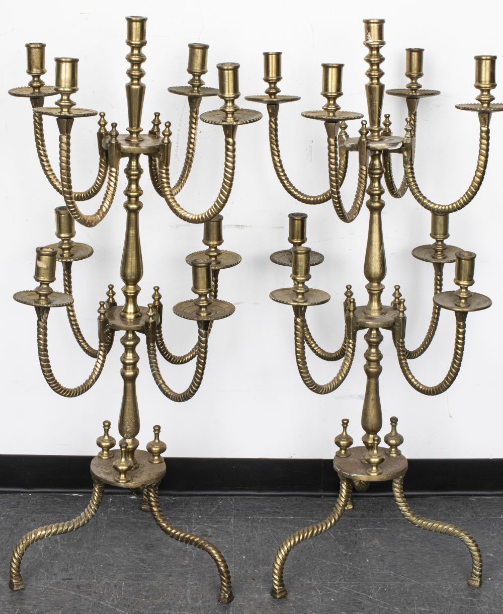 ECCLESIASTICAL BRASS CANDELABRA