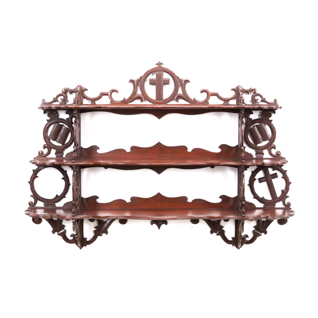 ECCLESIASTICAL SCROLLED MAHOGANY