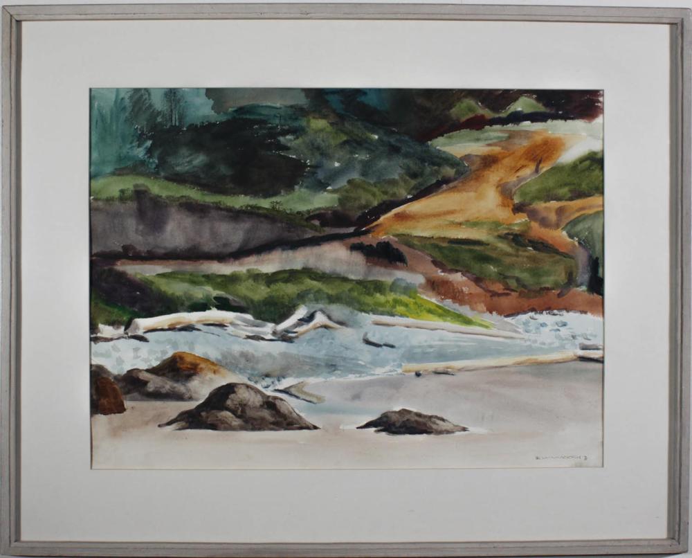 ED W. WOODS WATERCOLOR ON PAPERED