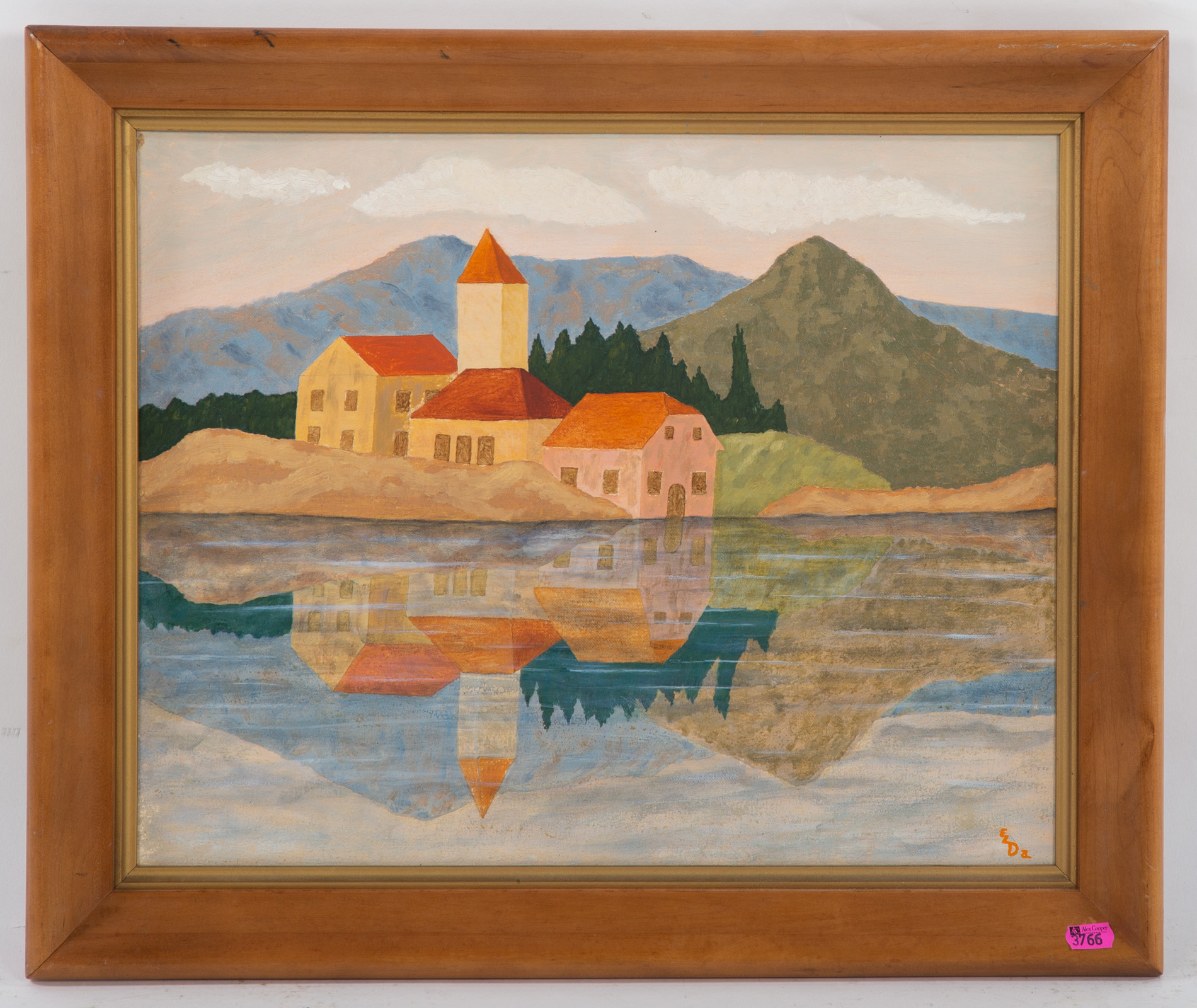 EDA. LAKESIDE BUILDINGS, ACRYLIC