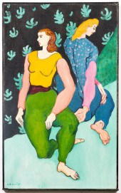 EDE-ELSE "TWO WOMEN" OIL ON CA