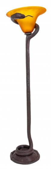 EDGAR BRANDT STYLE COBRA LAMP,
