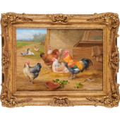 EDGAR HUNT, OIL ON BOARD, 1946