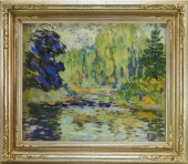EDGAR PAYNE GARDEN POND LANDSC