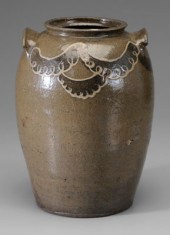 Edgefield Decorated Jar Phoeni