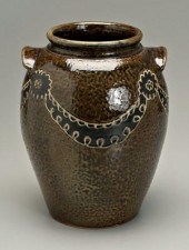 Edgefield style stoneware jar,