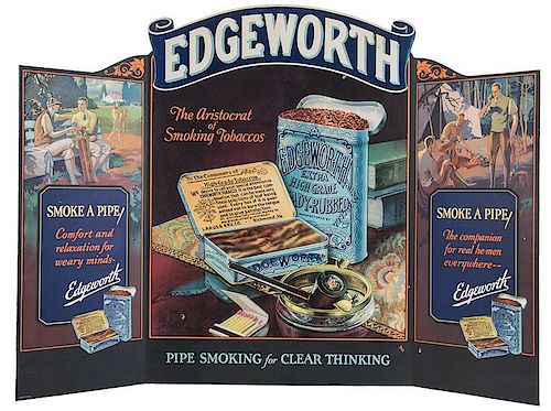 EDGEWORTH TOBACCO TRI-PANEL STANDEE