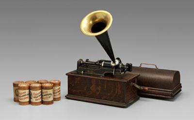 Edison home phonograph, oak case