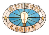 EDISON LIGHT BULB STAINED GLAS