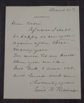 EDITH K ROOSEVELT SIGNED LETTE
