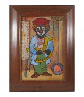 EDIVALDO SOUZA, CLOWN, OIL ON