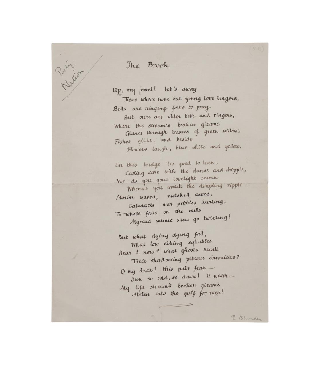 EDMUND BLUNDEN, THE BROOK