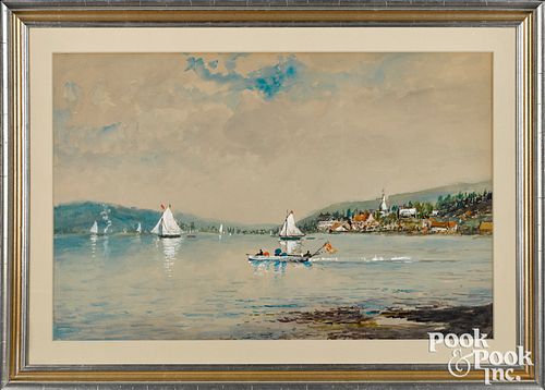 EDMUND DARCH LEWIS WATERCOLOR