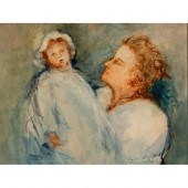 EDNA HIBEL, SIGNED WATERCOLOR
