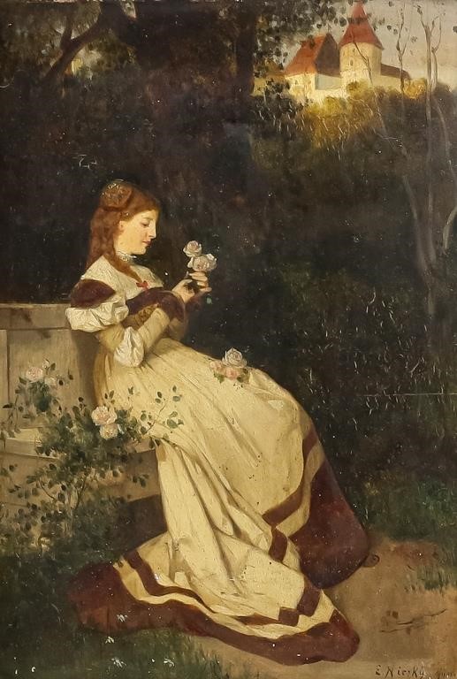 EDUARD NICZKY OIL ON BOARD PORTRAIT