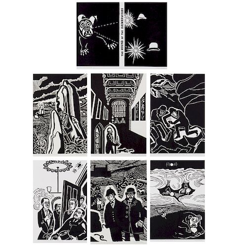 EDWARD BAWDEN, LINOCUTS, HOUND OF