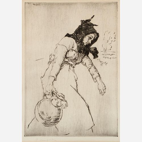 EDWARD BLAMPIED "A JERSEY MILKMAID"