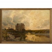 EDWARD GAY, LARGE OIL ON CANVA