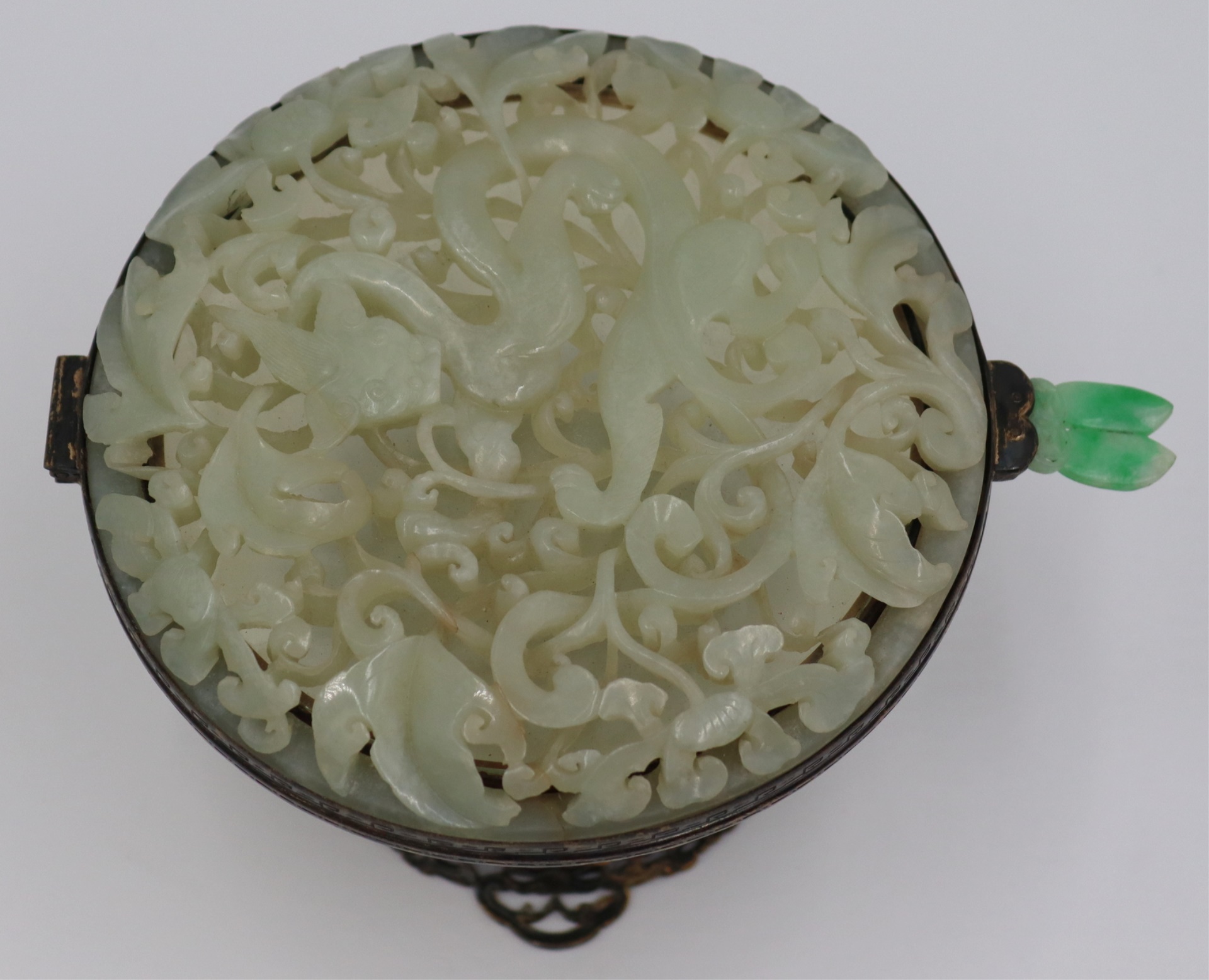 EDWARD I. FARMER HIGHLY CARVED JADE
