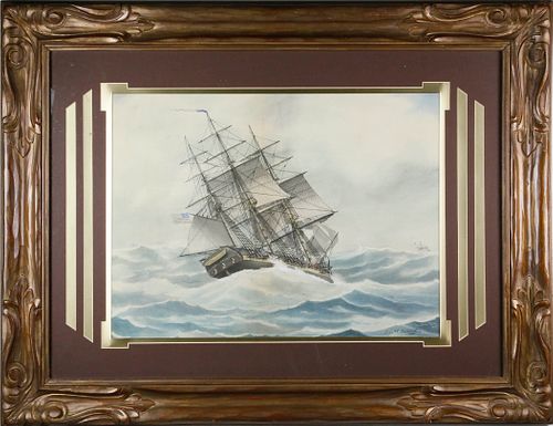 EDWARD J. RUSSELL WATERCOLOR ON